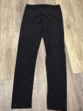 Cat & Jack Black Leggings with Silver Sparkle